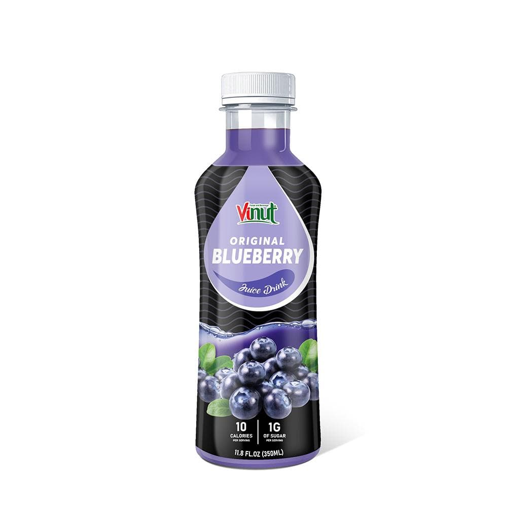 VINUT Original Blueberry Juice Drink, 10 Calories 1G of Sugar, PET Bottle, 11.8 FL OZ (350ML)