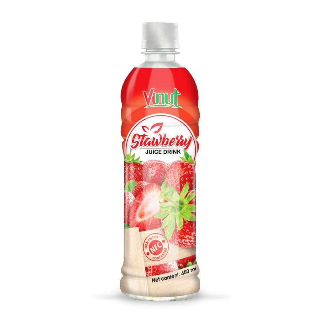VINUT Strawberry Juice Drink, NFC, PET Bottle, 450 ml