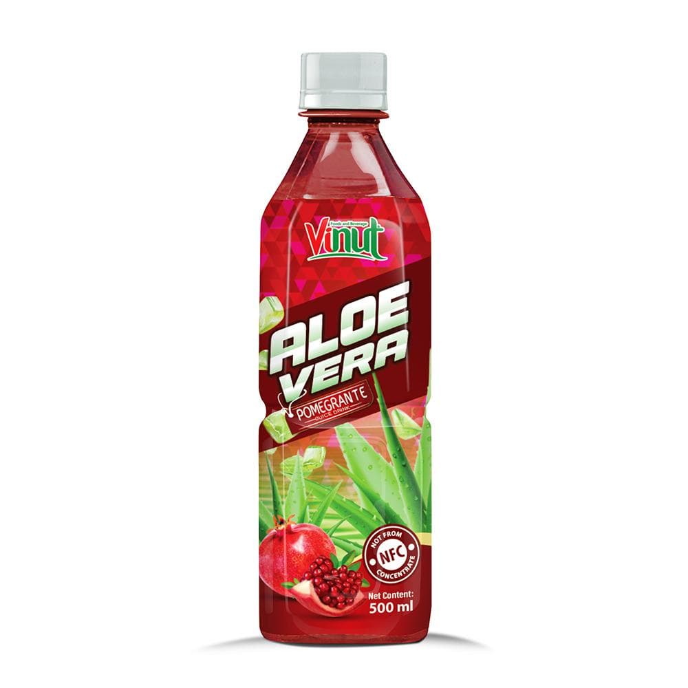 Vinut Aloe Vera Drink, Pomegranate Flavor, NFC Not From Concentrate, PET Bottle, (500 mL) view 1