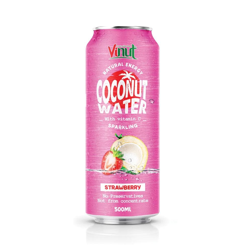 500ml VINUT Sparkling Pure Coconut water with Strawberry