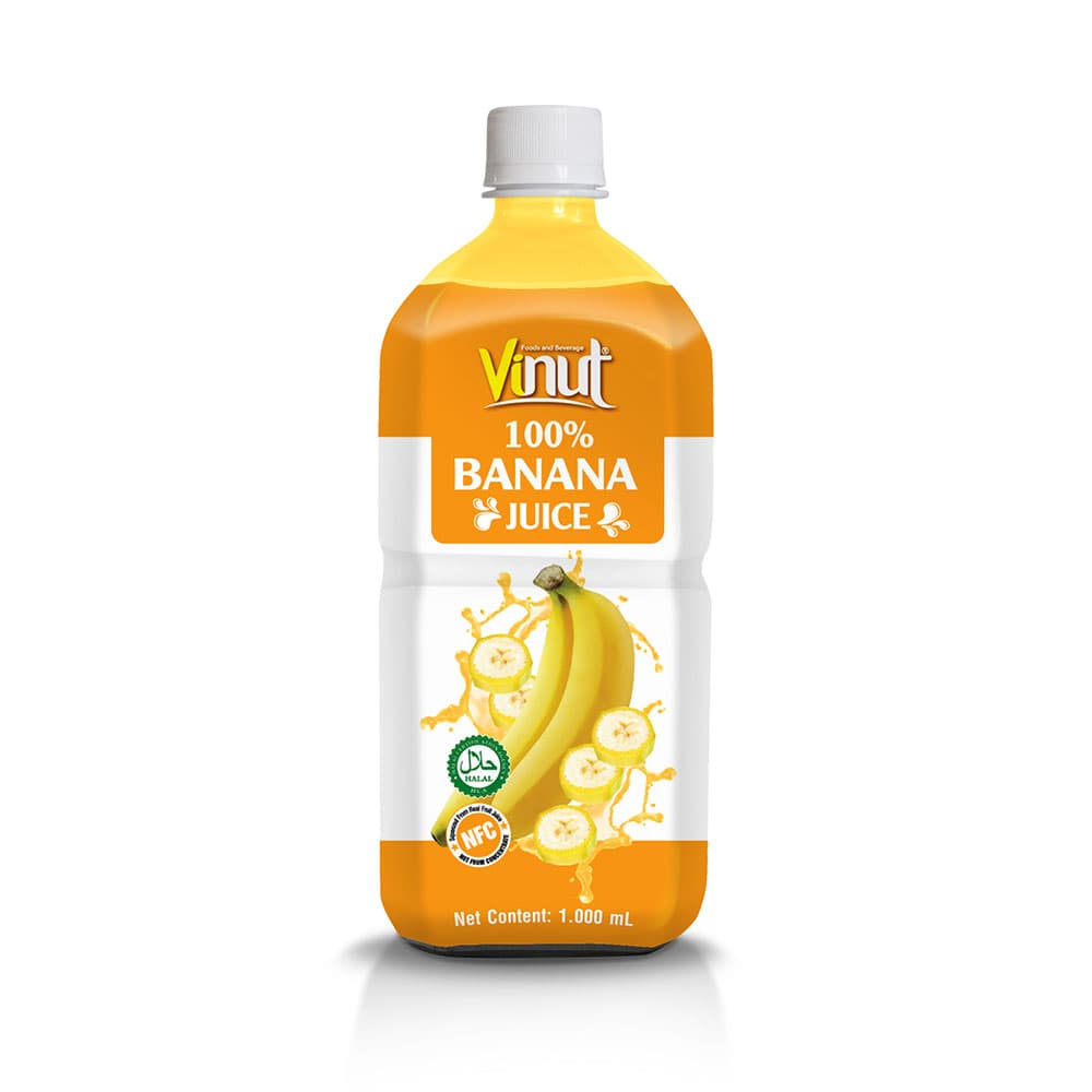 VINUT 100% Banana Juice, NFC, Halal, PET Bottle, (1000 mL)