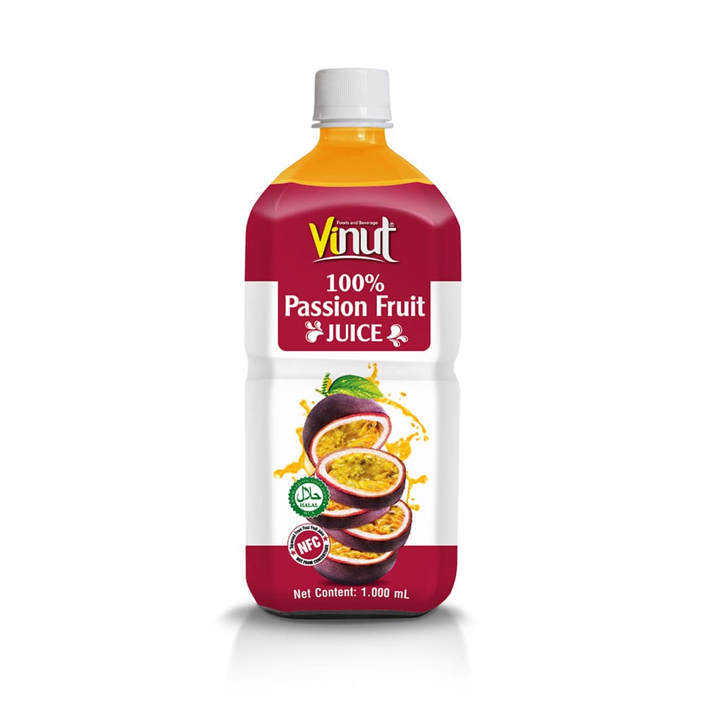 VINUT 100% Passion Fruit Juice, NFC, Halal, PET Bottle, (1000 mL)