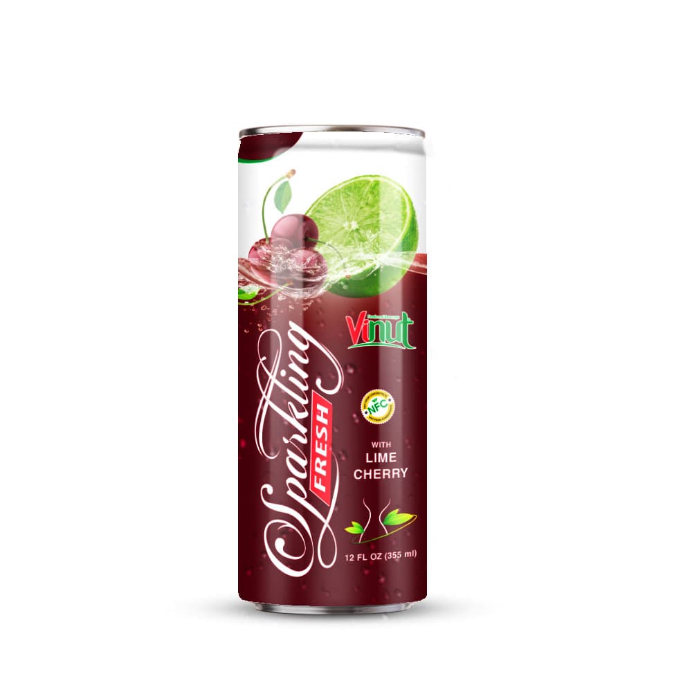 VINUT Sparkling Fresh Lime Cherry, NFC, Slim Can, 12 fl oz (355 mL)