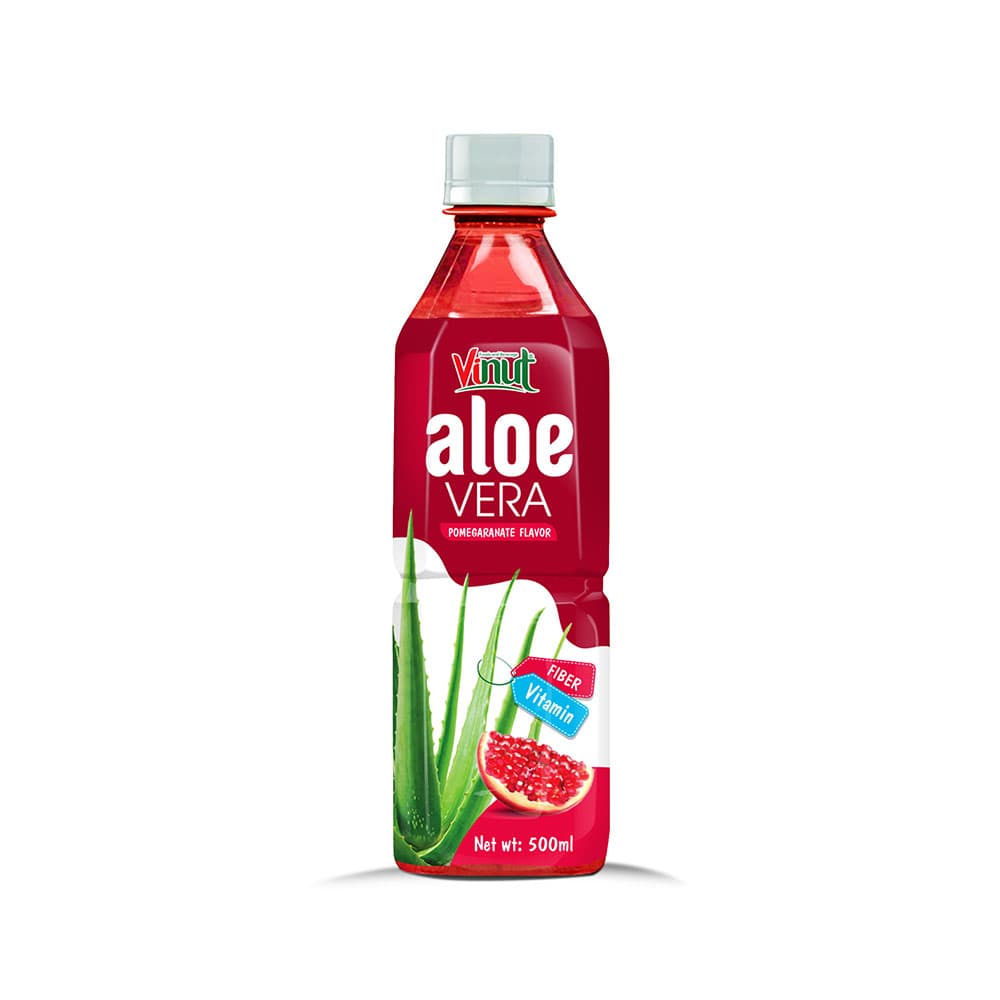 Vinut Aloe Vera Drink, Pomegranate Flavor, Enrich Vitamin Fiber, PET Bottle, (500 mL)