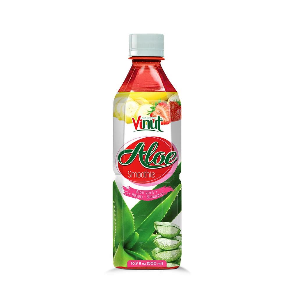 Vinut Aloe Vera Banana Strawberry Smoothie, PET Bottle, 16.9 fl oz (500 mL)