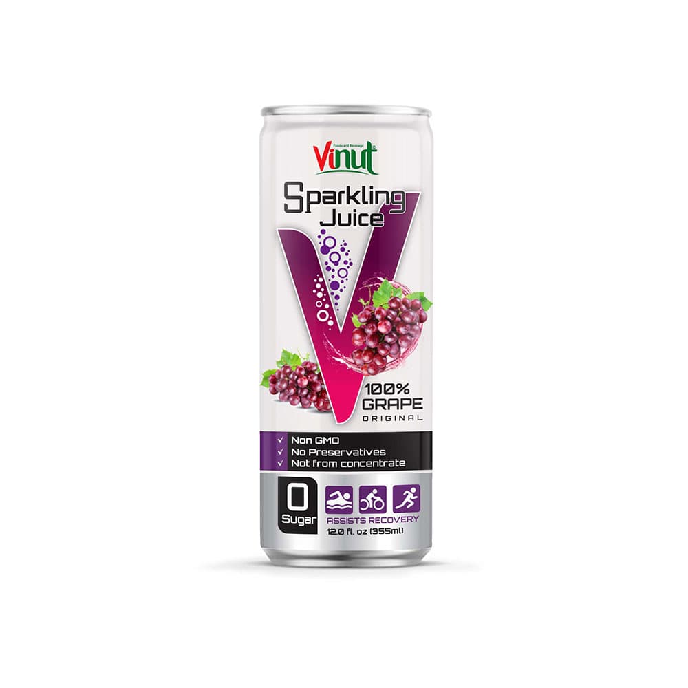 12 fl oz VINUT 100% Sparkling Original Grape Juice drink Sugar free