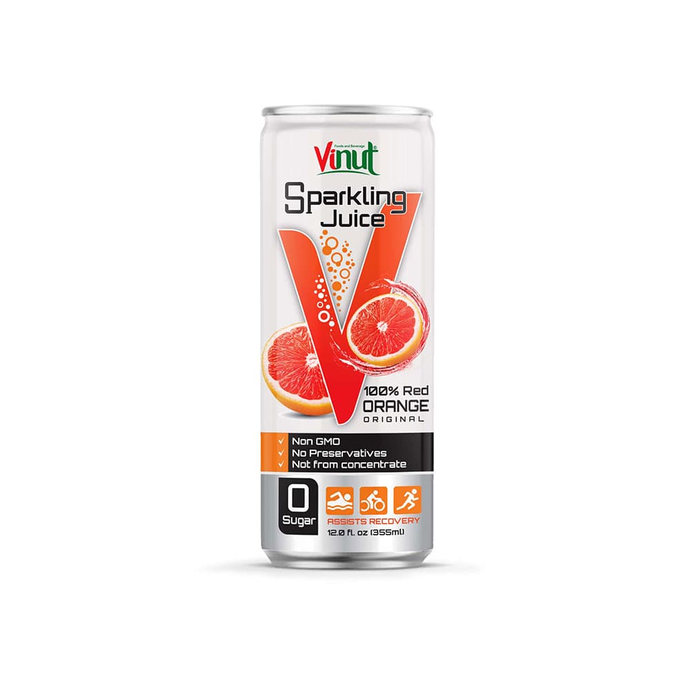 12 fl oz VINUT 100% Sparkling Original Orange Juice drink no added sugar