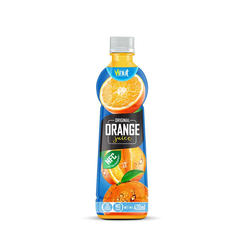 VINUT Original Orange Juice, NFC, No Added Flavors, No Added Sugar, PET Bottle, 420ml