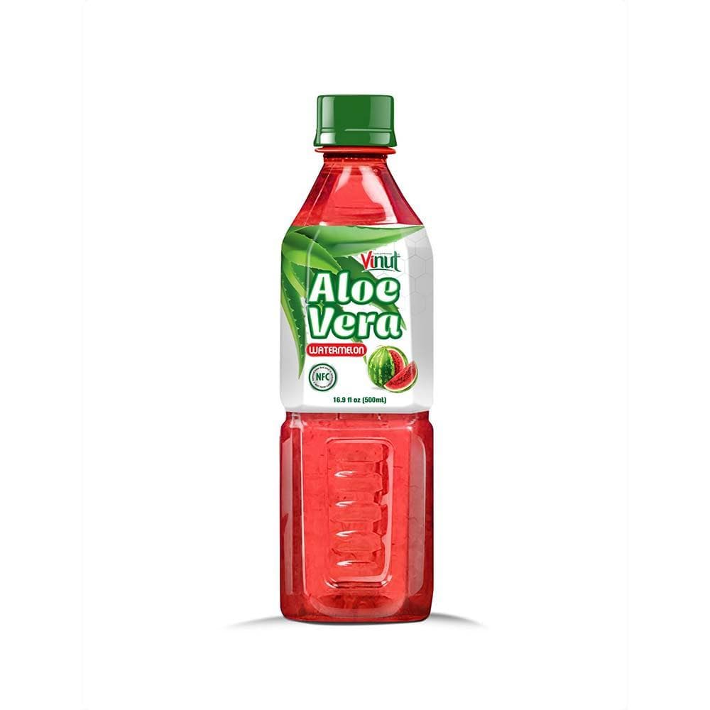 Vinut Aloe Vera Drink, Watermelon Flavor, NFC, PET Bottle, 16.9 fl oz (500 mL)