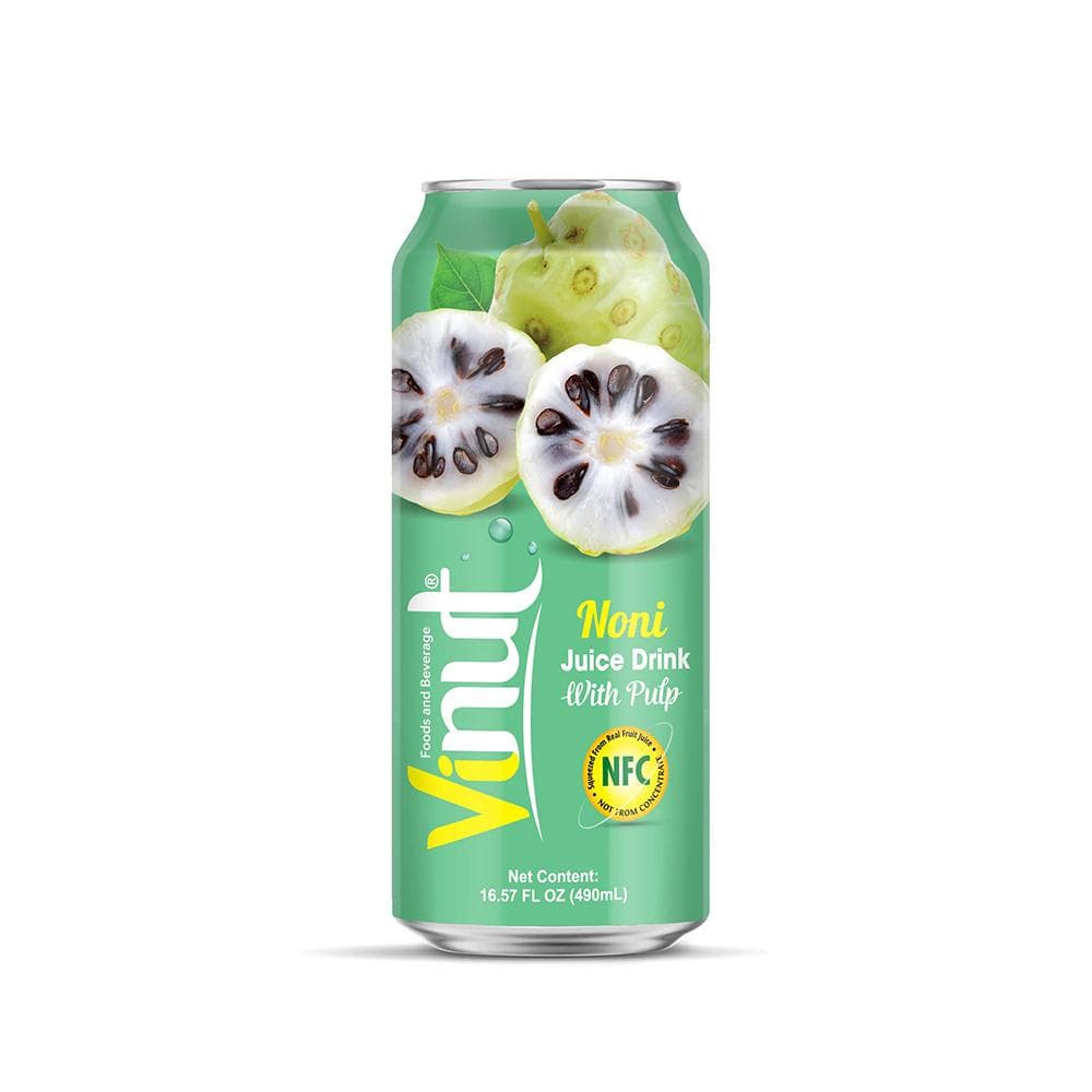VINUT Noni Juice Drink, With Pulp, NFC Squeezed From Real Fruit Juice Not From Concentrate, Can, 16.57 fl oz (490 mL)