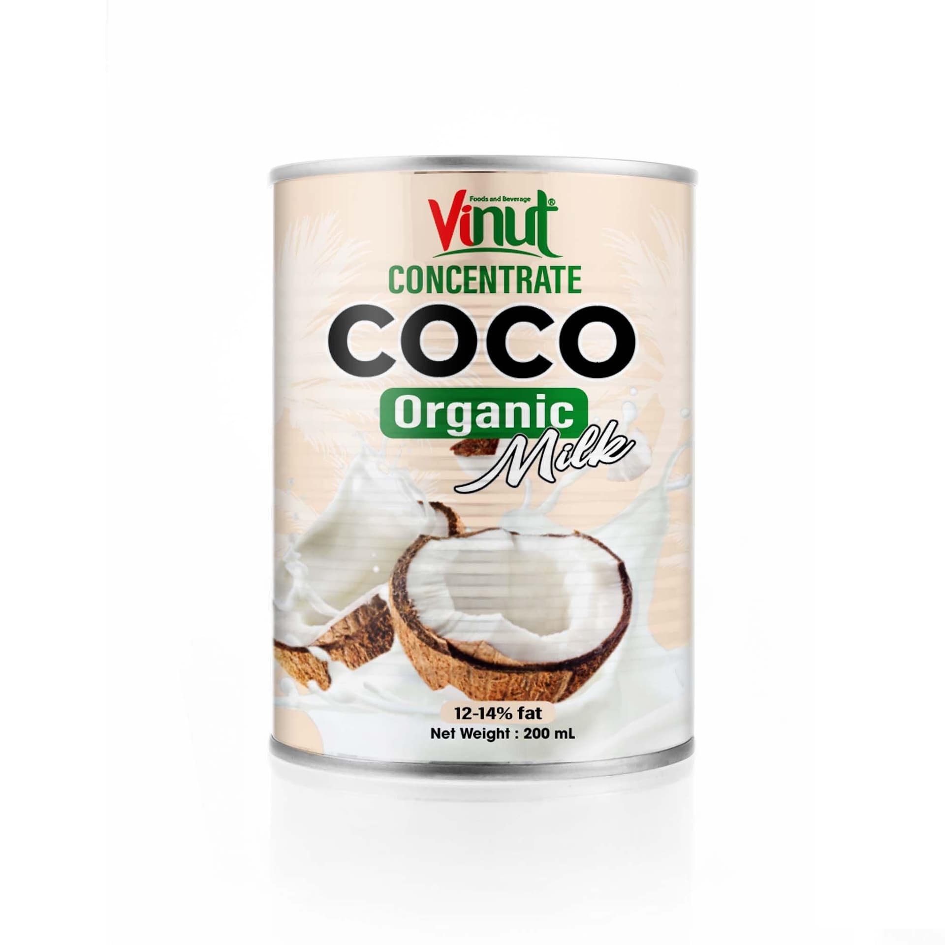 Organic Coconut milk Fat 12-14% 400ml Tin can