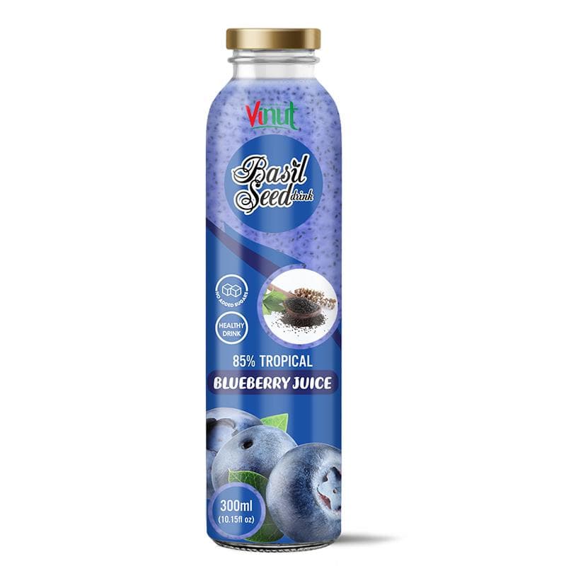 300ml Vinut Tropical Basil seed drink with Blueberry (85% Juice)