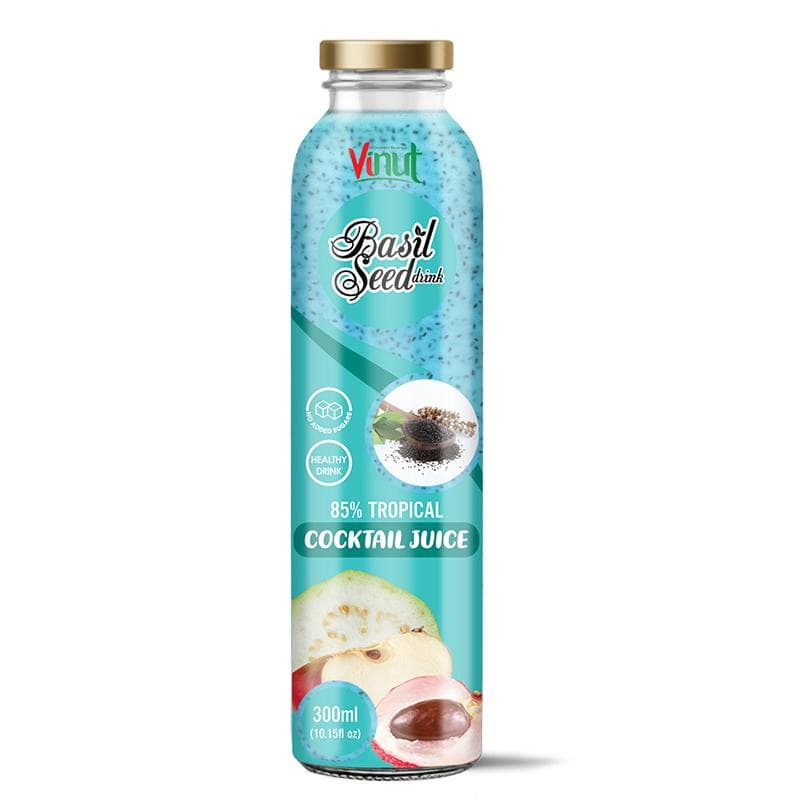 300ml Vinut Tropical Basil seed drink with Cocktail (85% Juice)