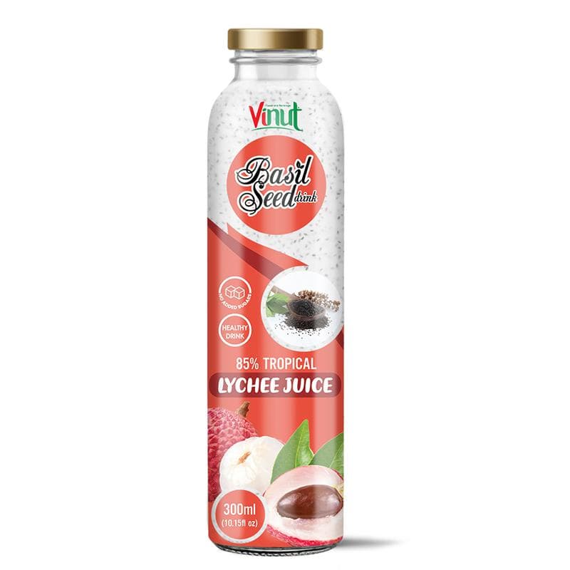 300ml Vinut Tropical Basil seed drink with Lychee (85% Juice)