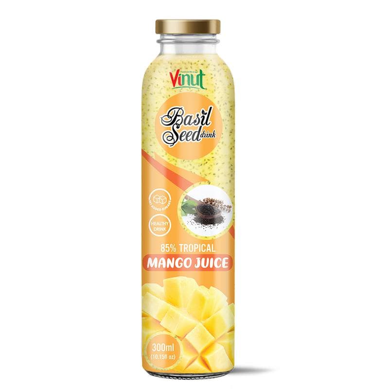 300ml Vinut Tropical Basil seed drink with Mango (85% Juice)