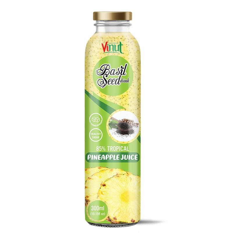 300ml Vinut Tropical Basil seed drink with Pineapple (85% Juice)