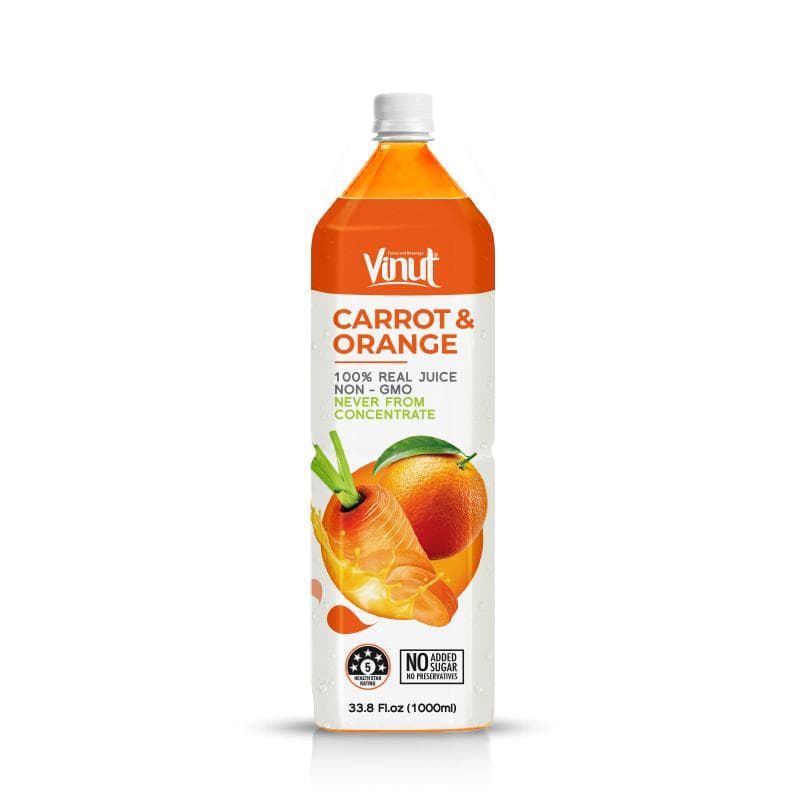 33.8 fl oz Vinut NFC Carrot + Orange Juice Drink ( 100% Real Juice, Non GMO, No Added Sugar)