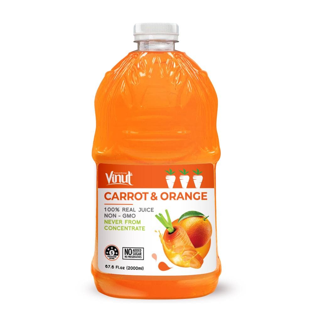 67.6 fl oz Vinut NFC Carrot + Orange Juice Drink( 100% Real Juice, Non GMO, No Added Sugar)