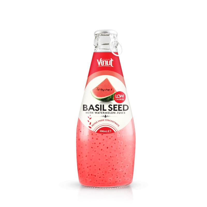 290ml Vinut Basil seed drink with Watermelon Juice (No Sugar Added)