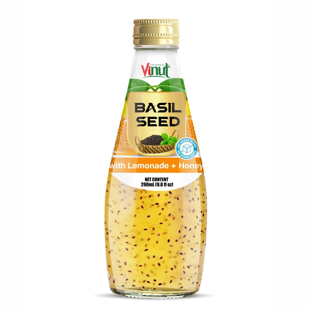 9.8 fl oz Vinut Basil seed drink with Lemonade & Honey Juice (No Sugar Added)