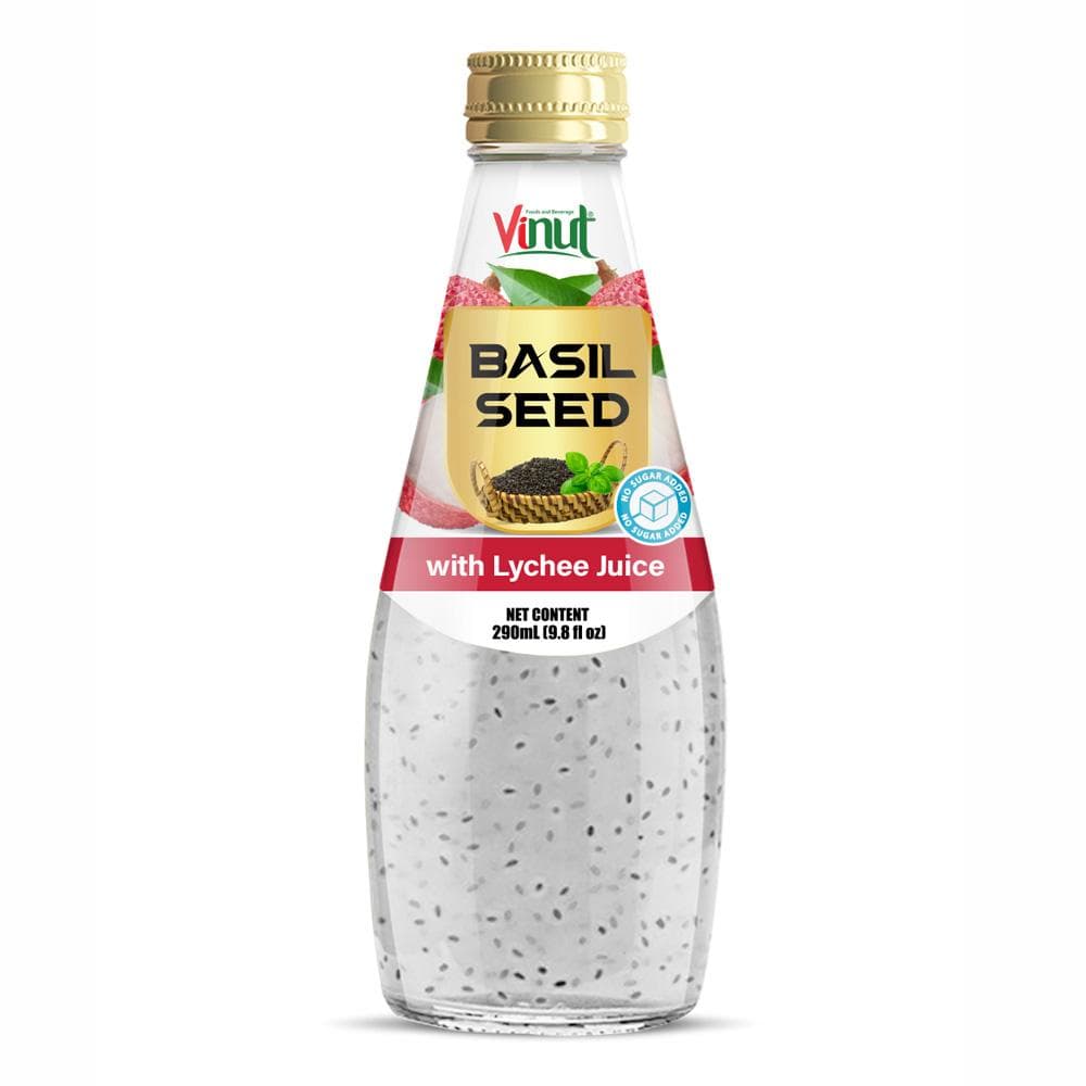 9.8 fl oz Vinut Basil seed drink with Lychee Juice (No Sugar Added)