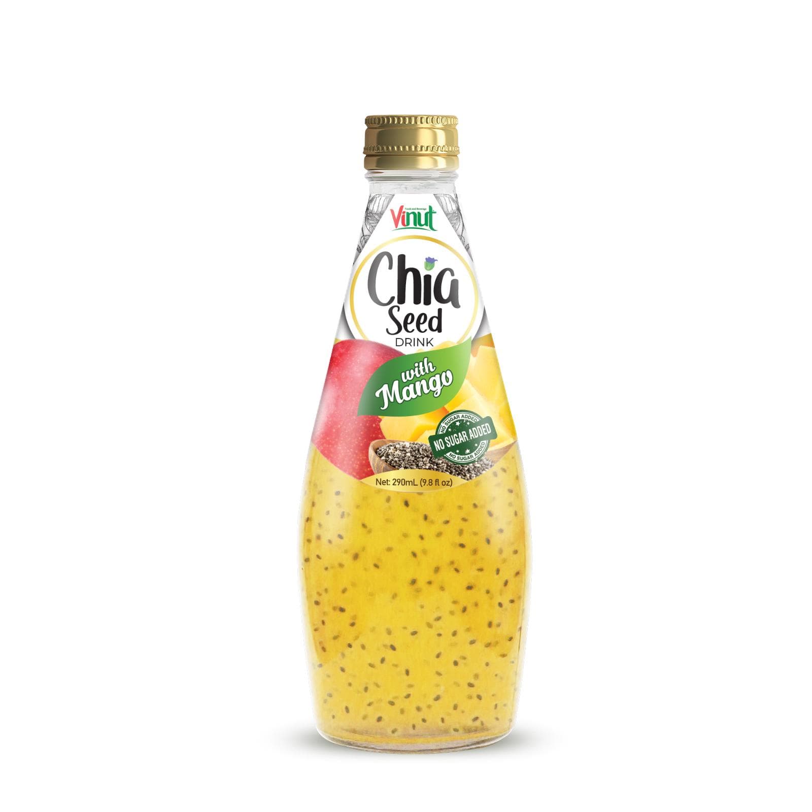 9.8 fl oz Vinut Chia Seed Drink with Mango (no sugar added)