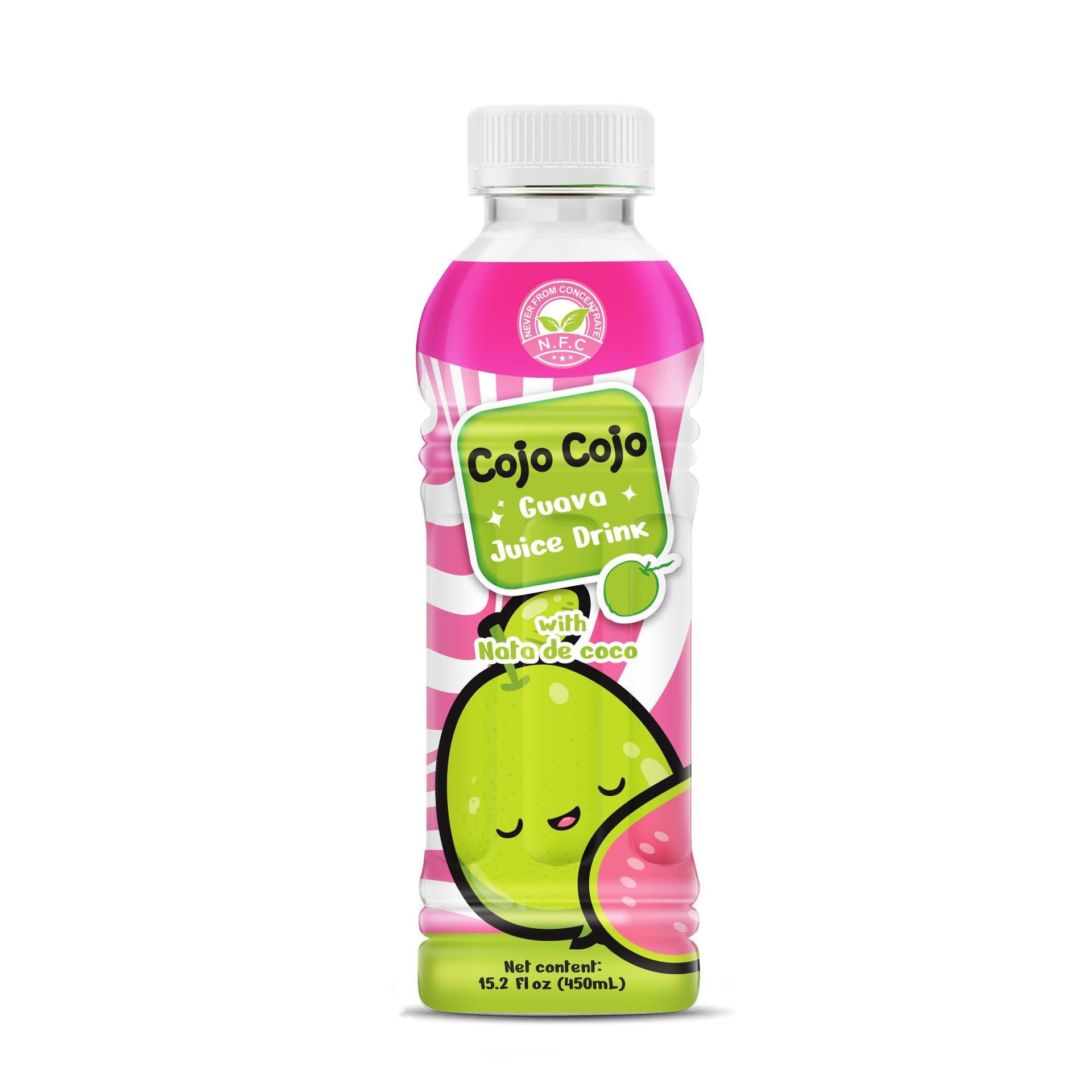VINUT Guava Juice Drink, With Nata De Coco, Never From Concentrate NFC, PET Bottle, 15.2 fl oz (450 mL)