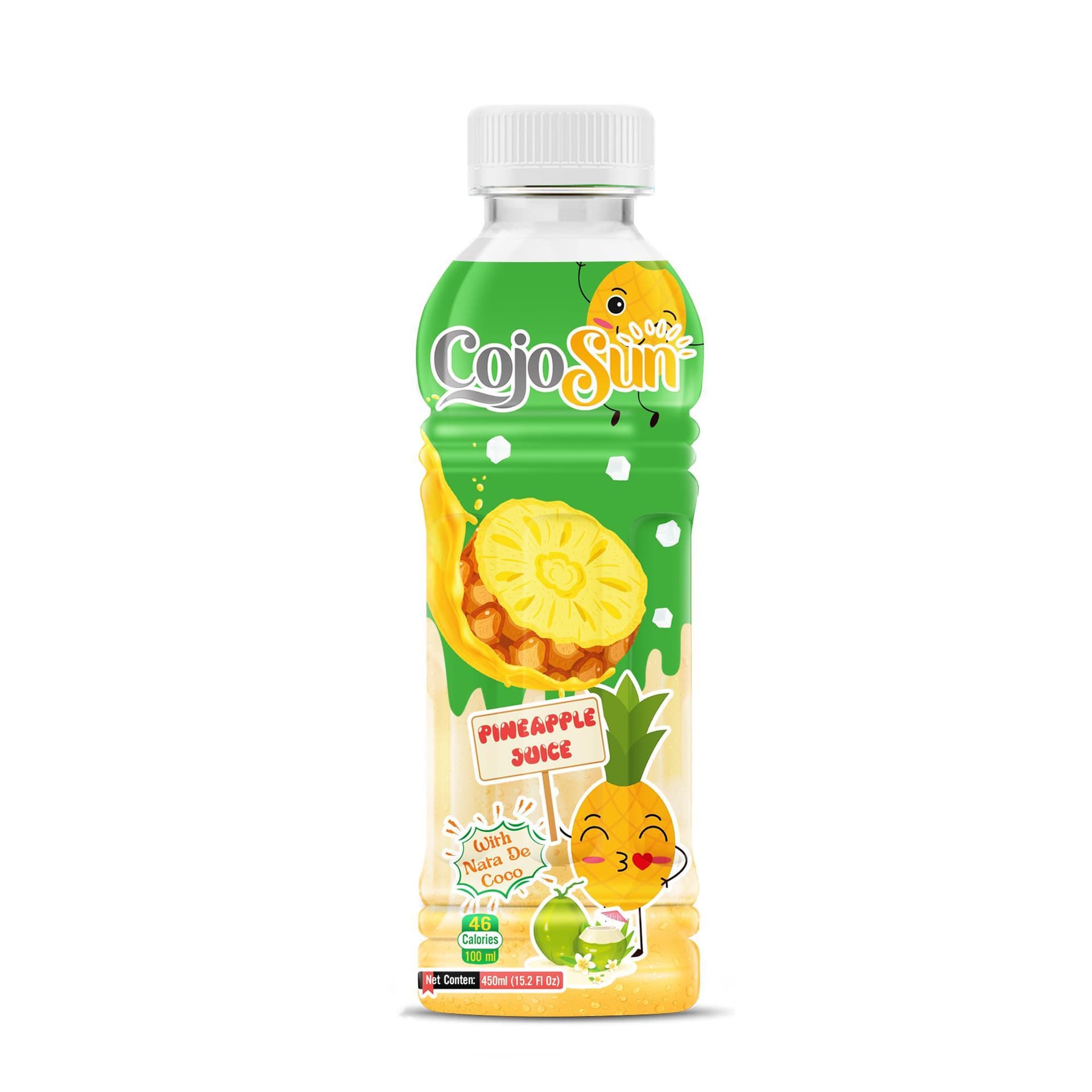 VINUT Pineapple Juice, With Nata De Coco, 46 Calories Per 240 Ml, PET Bottle, 450ml (15.2 Fl Oz)