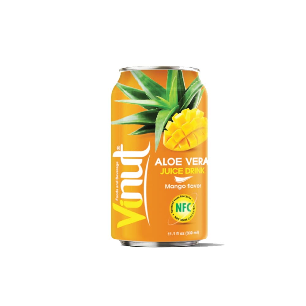 Vinut Aloe Vera Juice Drink, Mango Flavor, NFC Not From Concentrate, Can, 11.1 fl oz (330 mL)