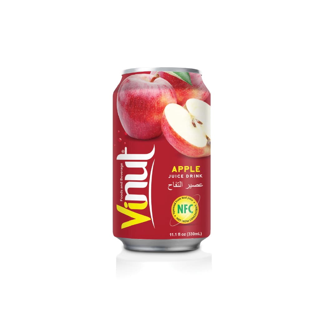 VINUT Apple Juice Drink, NFC Squeezed From Real Juice Not From Concentrate, Can, 11.1 fl oz (330 mL)