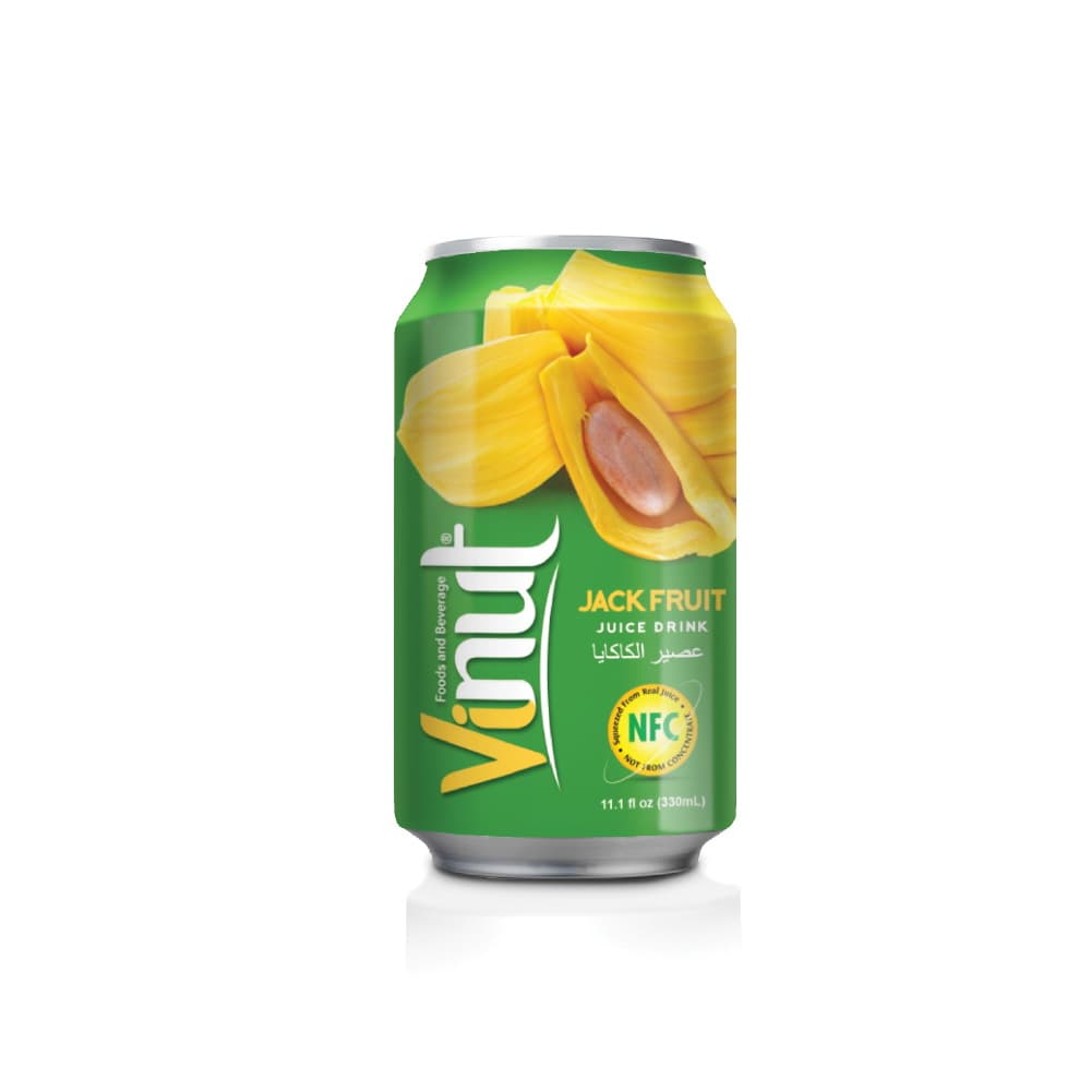 VINUT Jackfruit Juice Drink, NFC Squeezed From Real Juice Not From Concentrate, Can, 11.1 fl oz (330 mL)