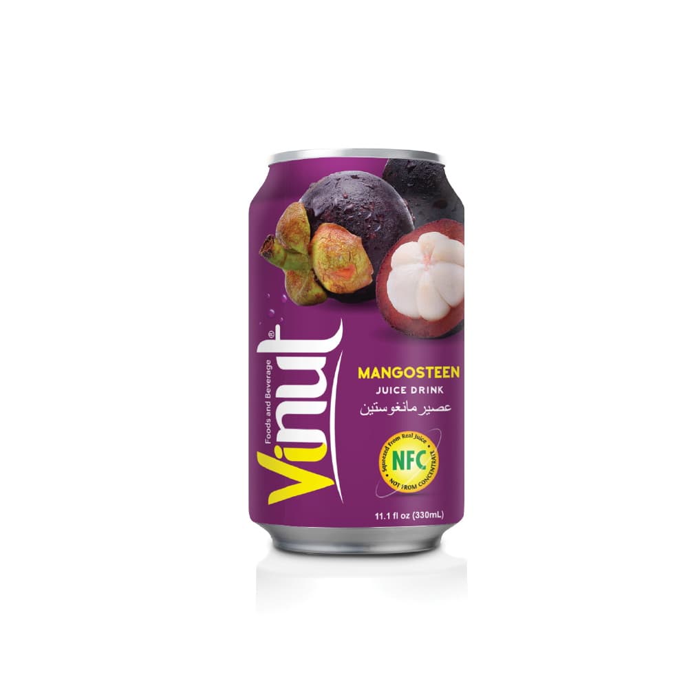 VINUT Mangosteen Juice Drink, NFC Squeezed From Real Juice Not From Concentrate, Can, 11.1 fl oz (330 mL)