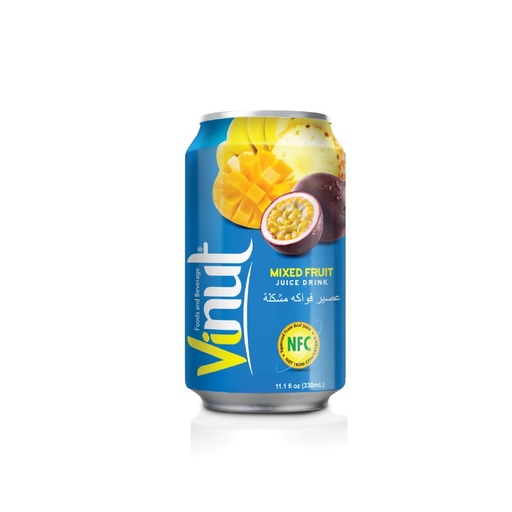 VINUT Mixed Fruit Juice Drink, NFC Squeezed From Real Juice Not From Concentrate, Can, 11.1 fl oz (330 mL)