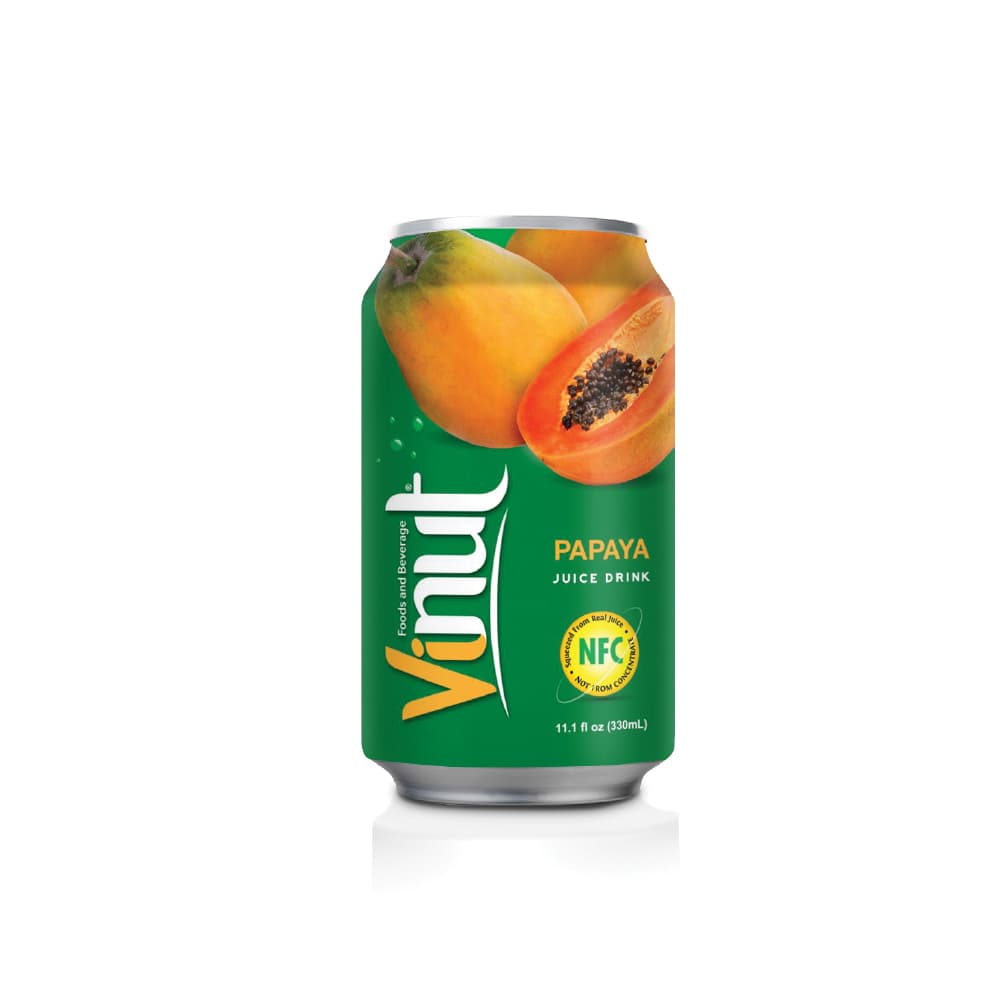 VINUT Papaya Juice Drink, NFC Squeezed From Real Juice Not From Concentrate, Can, 11.1 fl oz (330 mL)