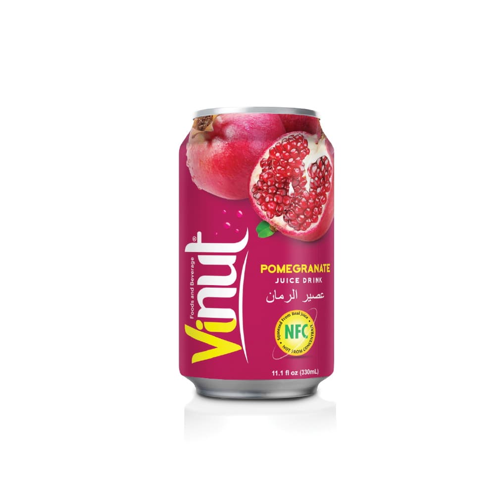 VINUT Pomegranate Juice Drink, NFC Squeezed From Real Juice Not From Concentrate, Can, 11.1 fl oz (330 mL) view 1