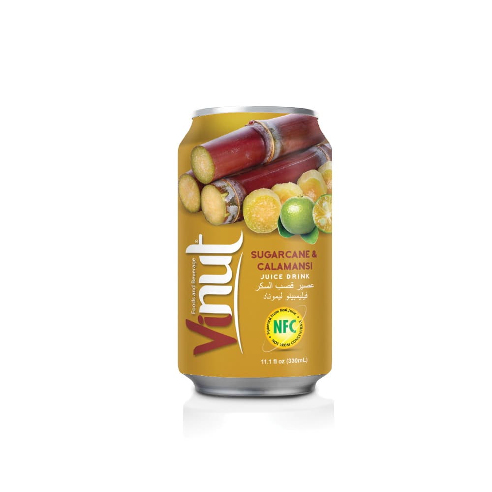 VINUT Sugarcane Calamansi Juice Drink, NFC Squeezed From Real Juice Not From Concentrate, Can, 11.1 fl oz (330 mL)