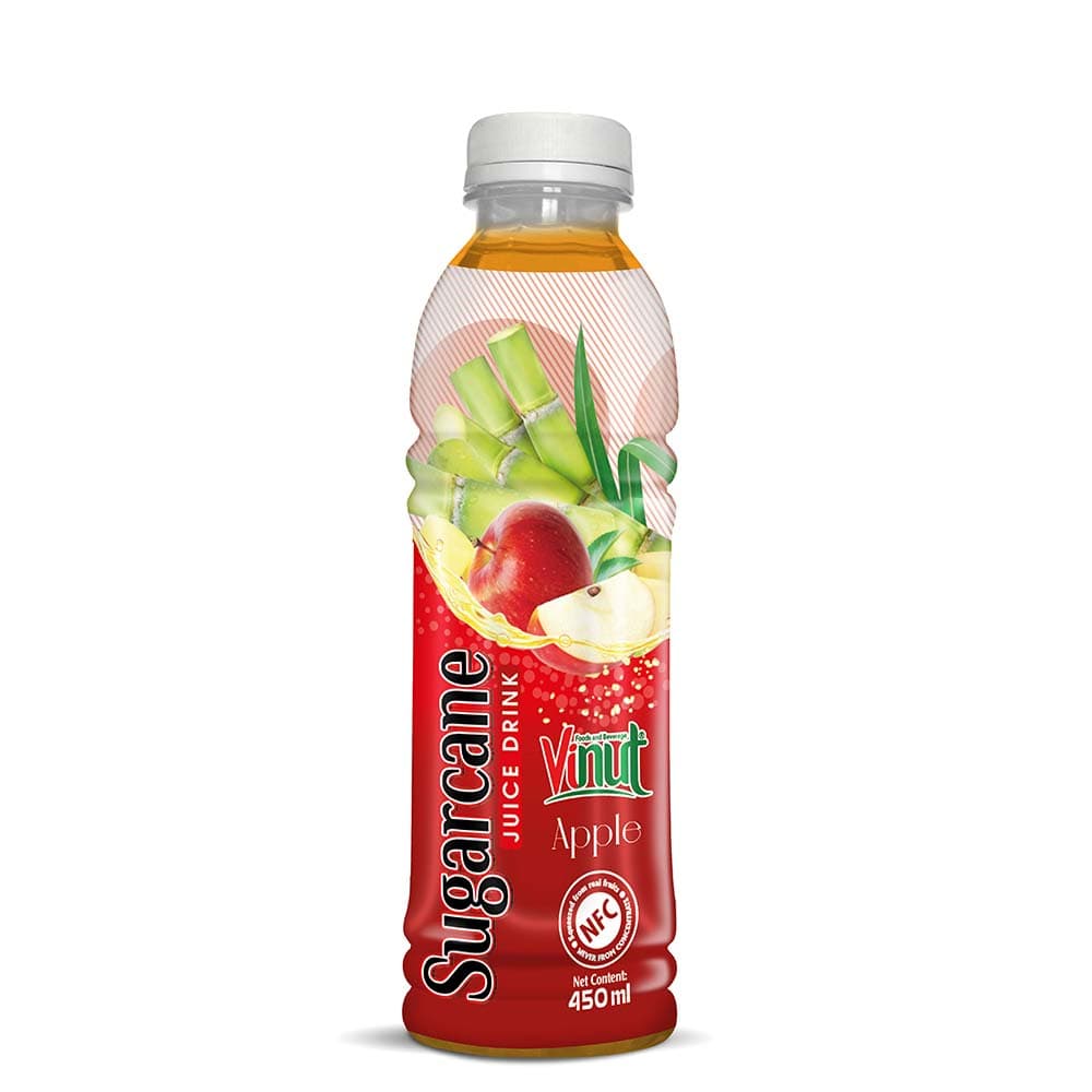 VINUT Sugarcane Juice Drink Apple, NFC, PET Bottle, 450ml