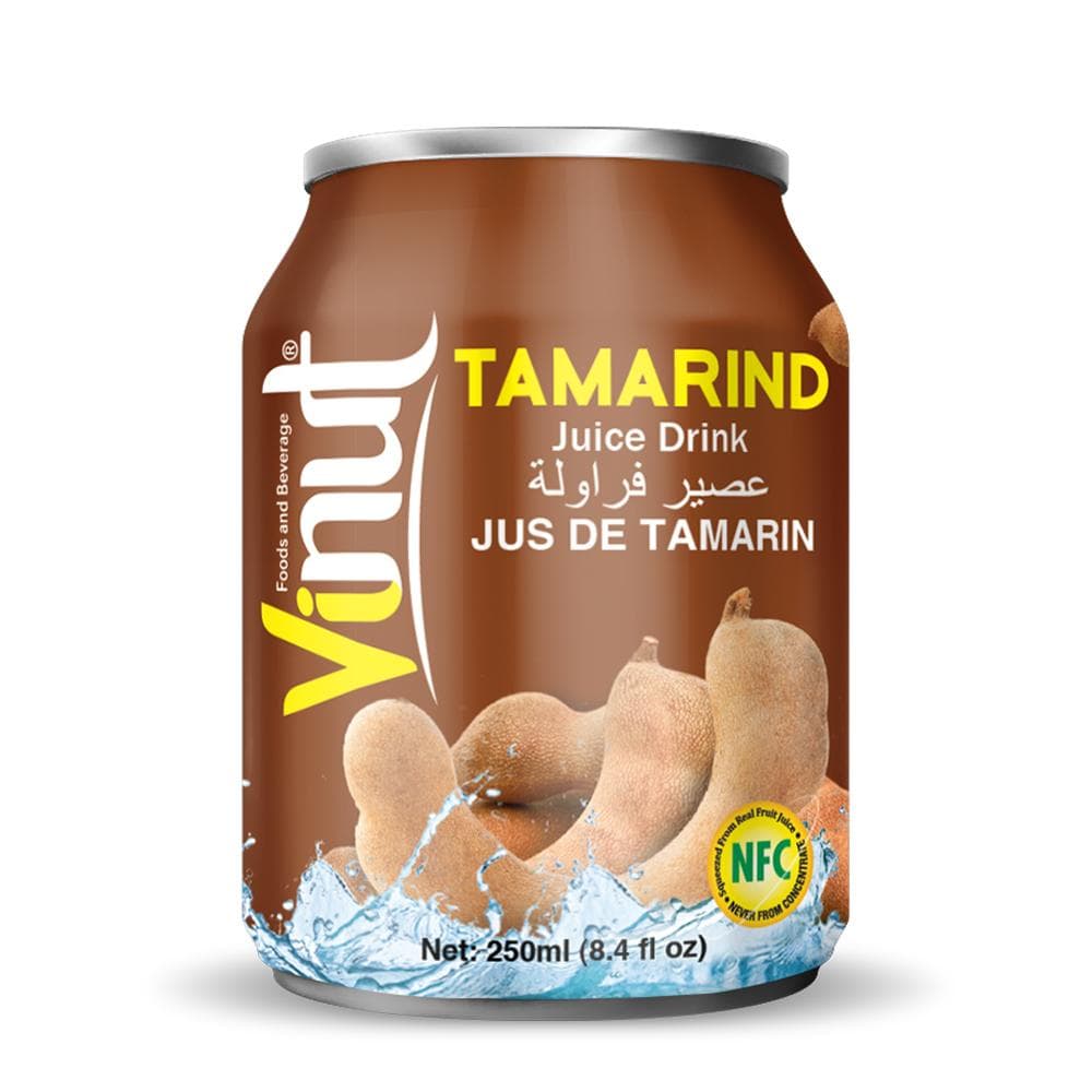 VINUT Tamarind Juice Drink, NFC Squeezed From Real Fruit Juice Not From Concentrate, Short Can, 8.4 fl oz (250 mL)