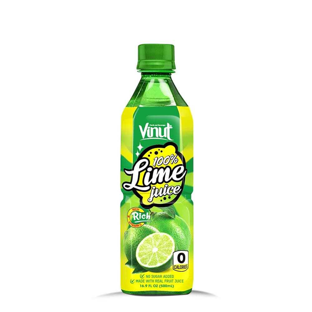 VINUT 100% Lime Juice, Rich In Vitamin C, 0 Calories, No Sugar Added, Made With Real Fruit Juice, PET Bottle, 16.9 fl oz (500 mL) view 1