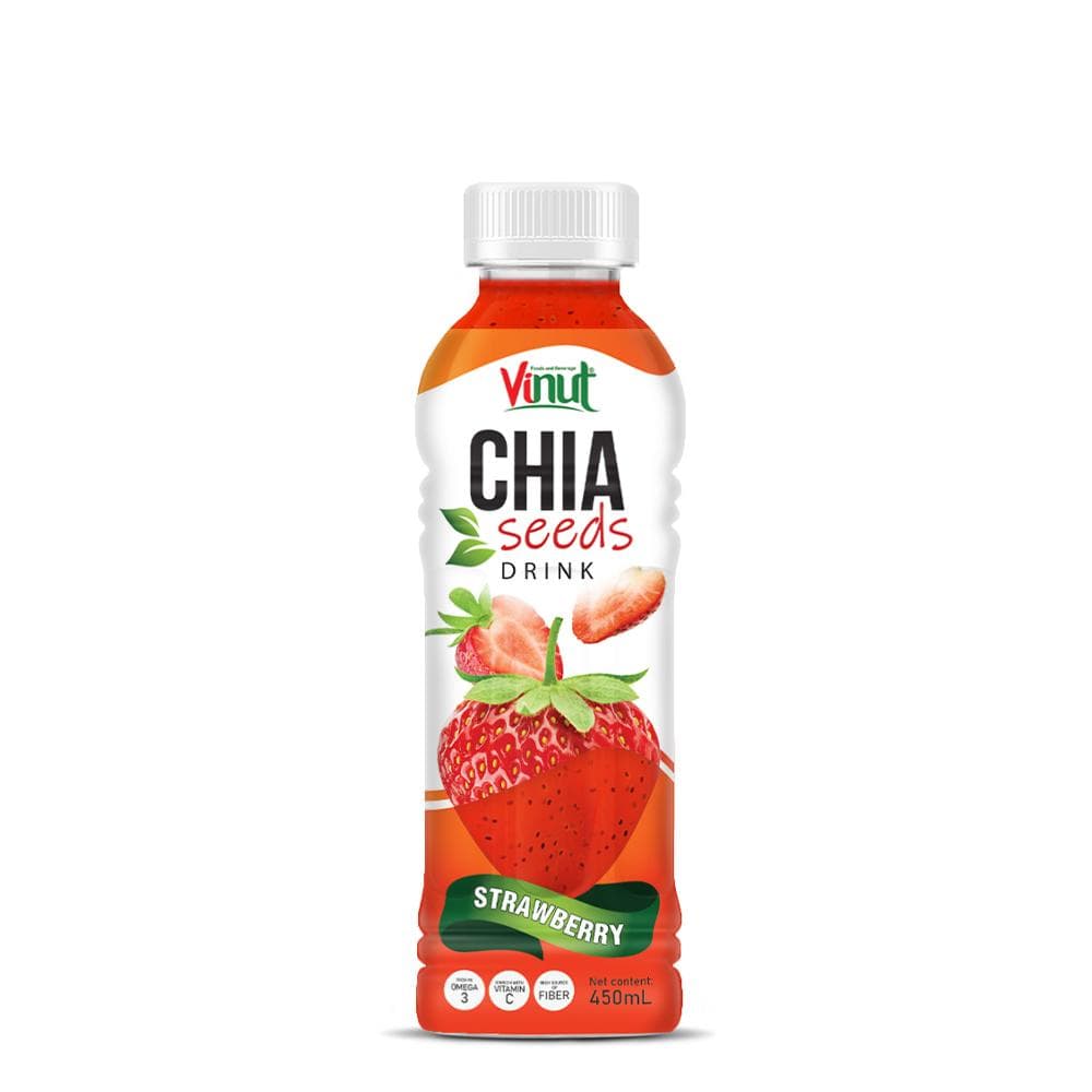 450ml Vinut Chia Seed Drink with Strawberry ( Enrich Omega 3, Vitamin C, Fiber)