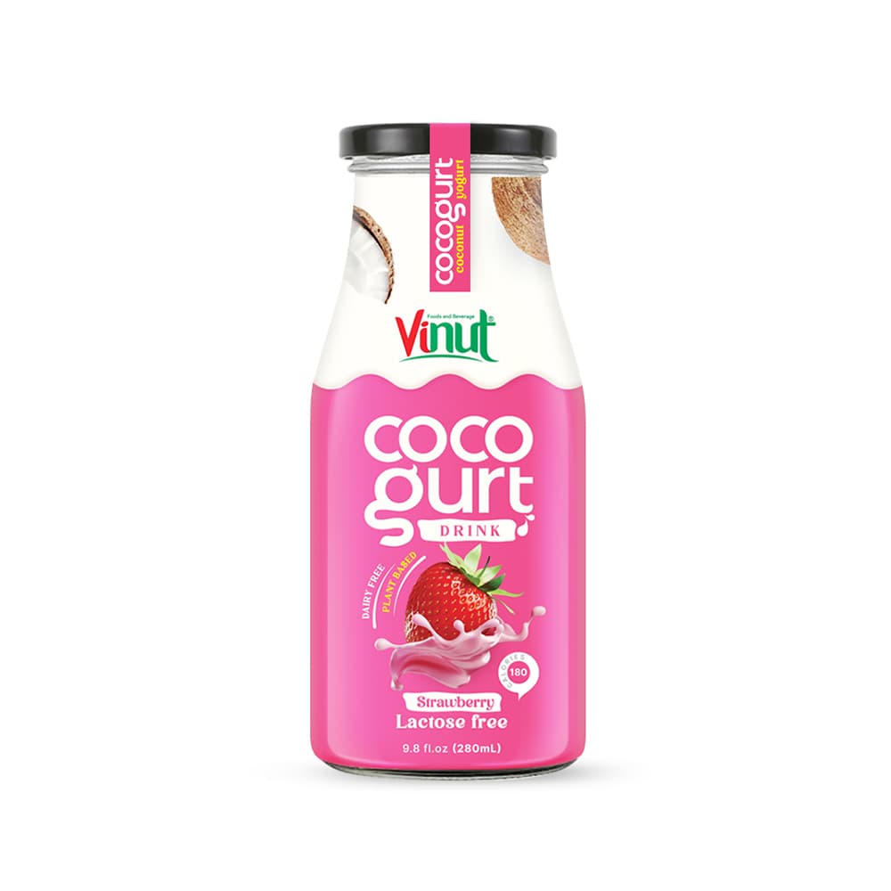 280ml Vinut Cocogurt (Coconut milk) drink with Strawberry (Lactose free, Dairy free, Plant based)
