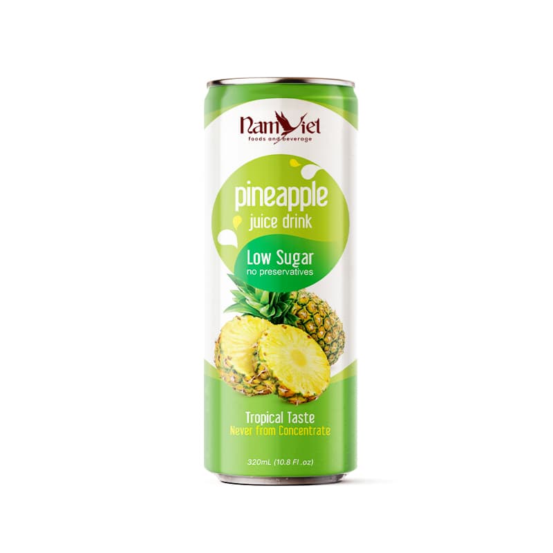 VINUT Pineapple Juice Drink, Low Sugar, No Preservatives, Tropical Taste, Never From Concentrate, Slim Can, 10.8 fl oz (320 mL)