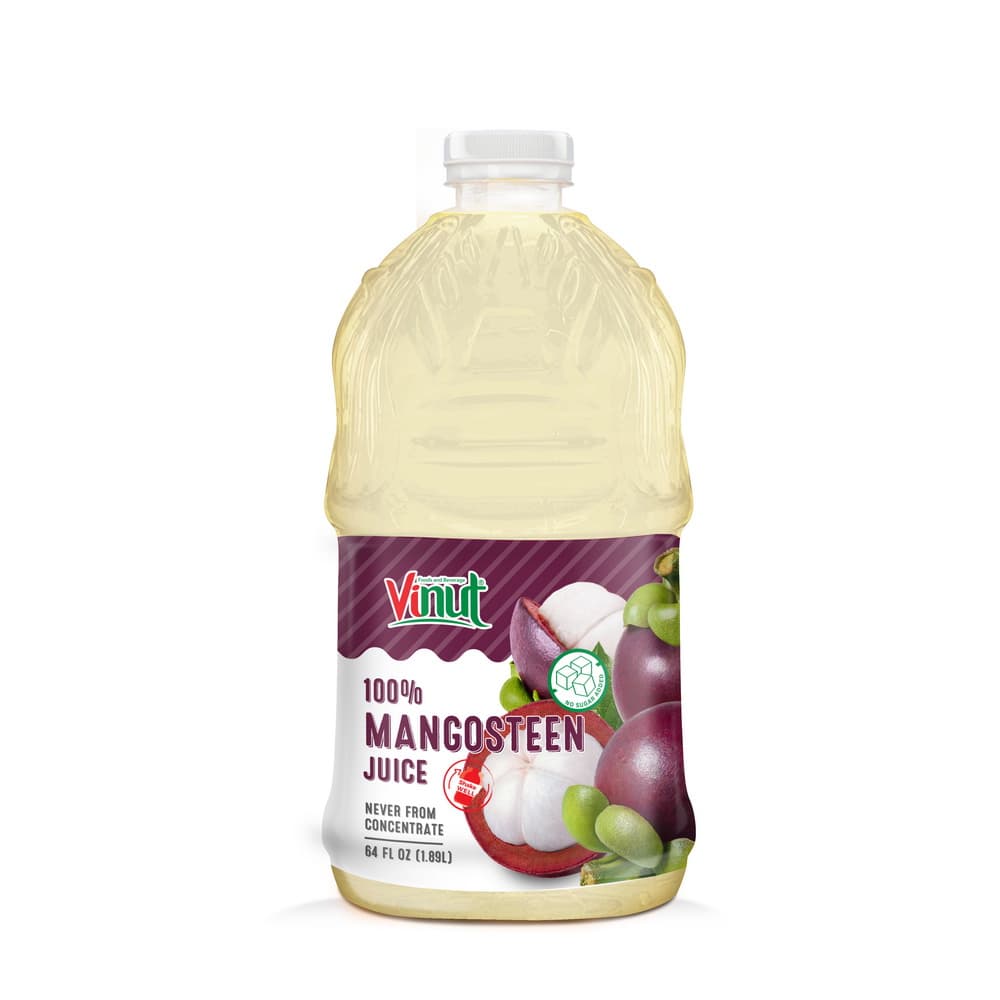 VINUT 100% Mangosteen Juice, Never From Concentrate, No Sugar Added, PET Bottle, 64 fl oz (1.89L)
