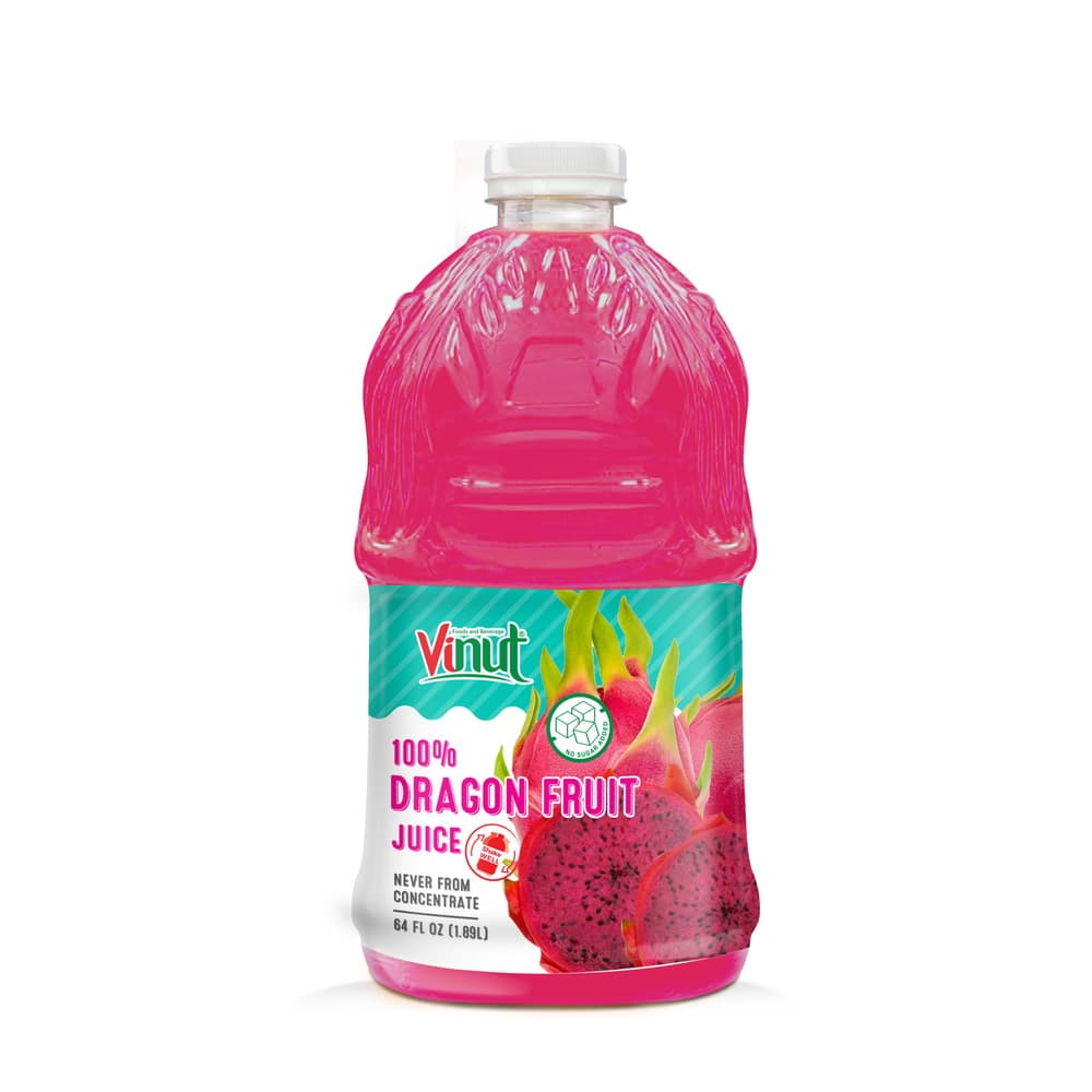 VINUT 100% Dragon Fruit Juice, Never From Concentrate, No Sugar Added, PET Bottle, 64 fl oz (1.89L) view 1