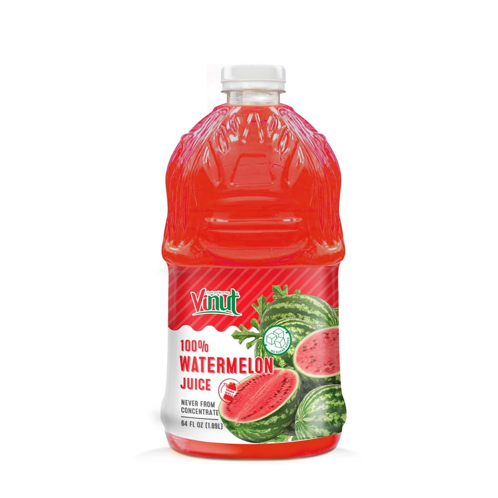 VINUT 100% Watermelon Juice, Never From Concentrate, No Sugar Added, PET Bottle, 64 fl oz (1.89L)