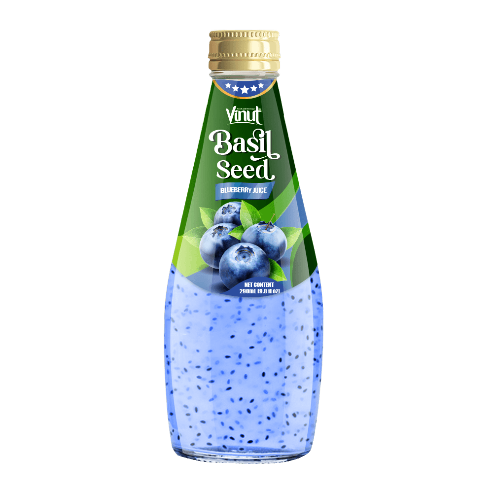 290ml VINUT Basil Seed Drink with Blueberry Juice (Screw Cap)