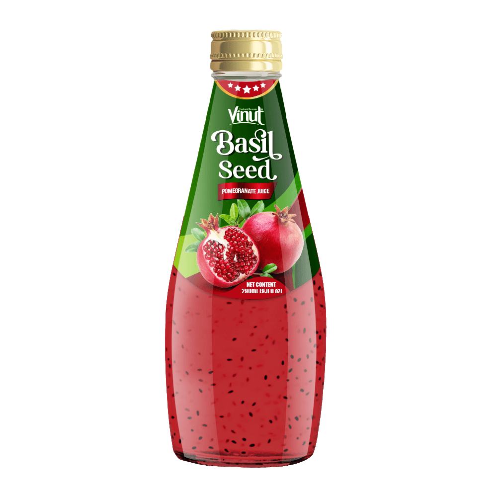 290ml VINUT Basil Seed Drink with Pomegranate Juice (Screw Cap)