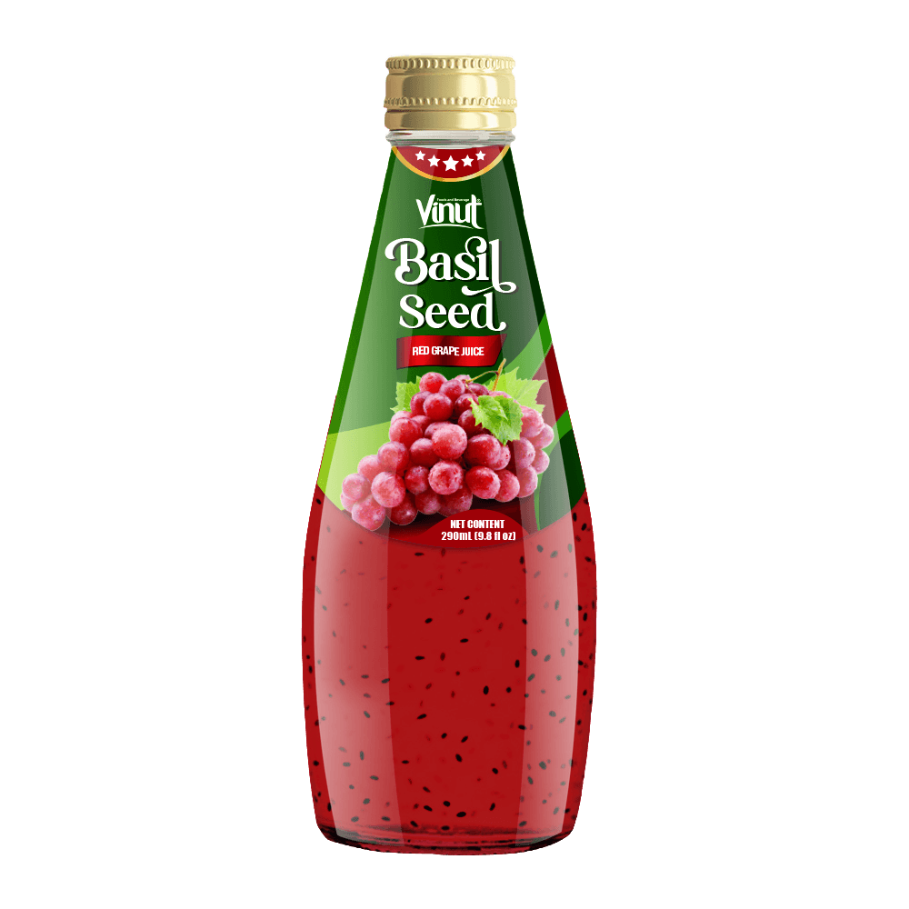 290ml Vinut Basil Seed Drink with Red Grape Juice (Screw cap)