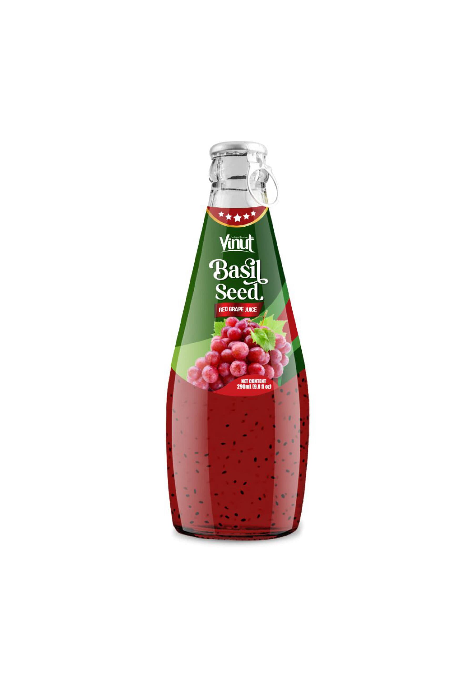 290ml Vinut Basil Seed Drink with Red Grape Juice (Ring Pull Cap)