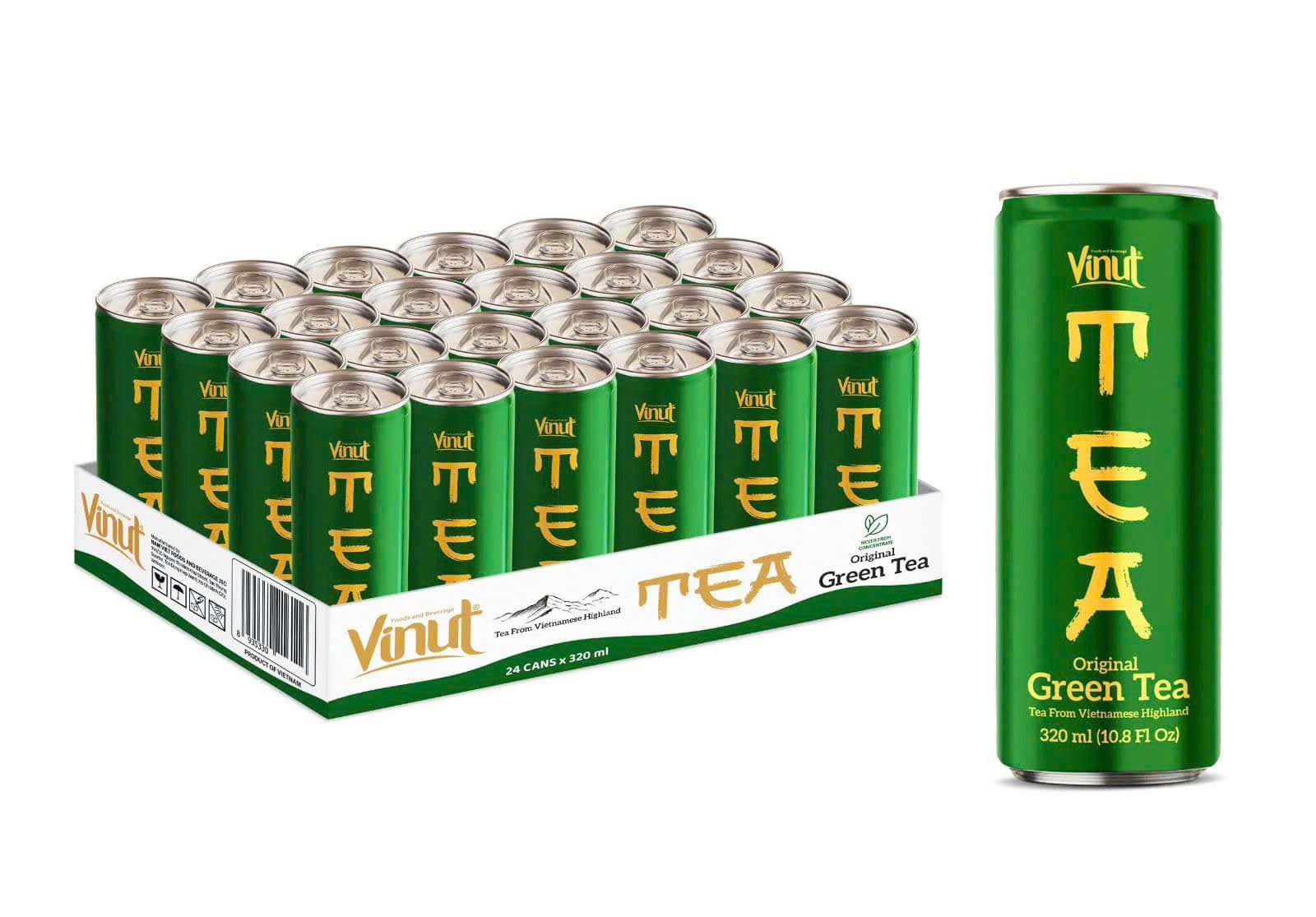 VINUT Original Green Tea 320ml Slim Can Tray Pack